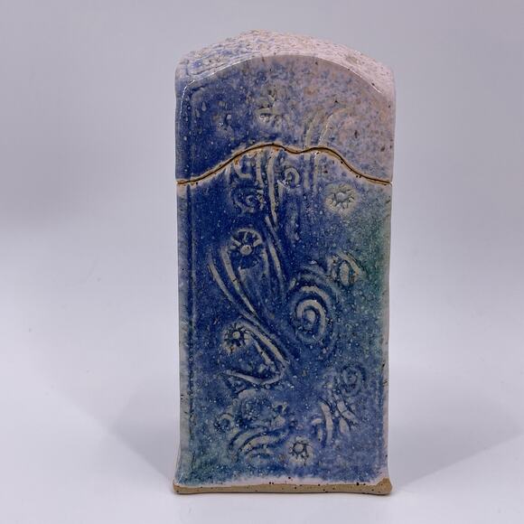 Blue Decorative Studio Art Pottery Ceramic Lidded Box Container Unique Signed - Picture 6 of 13